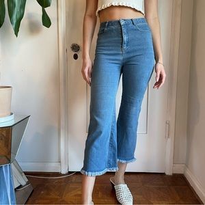 High waist flare ankle jeans
